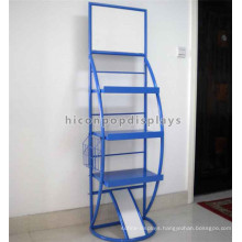 Custom Made Free Standing Metal Frame 3-Layer Wire Basket Supermarket Retail Floor Pop Display Stand